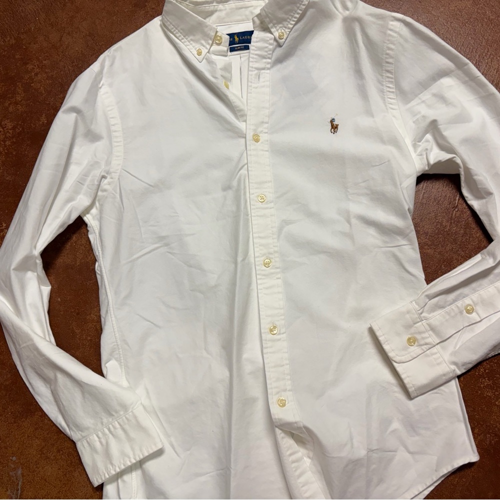 Ralph Lauren White Casual Button Down Shirt